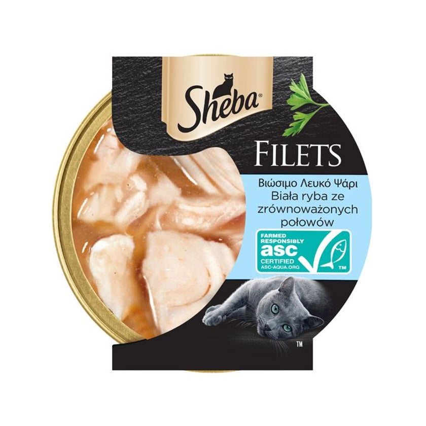 Sheba Filets Υγρή Τροφή για Γάτες Λευκό Ψάρι 60g