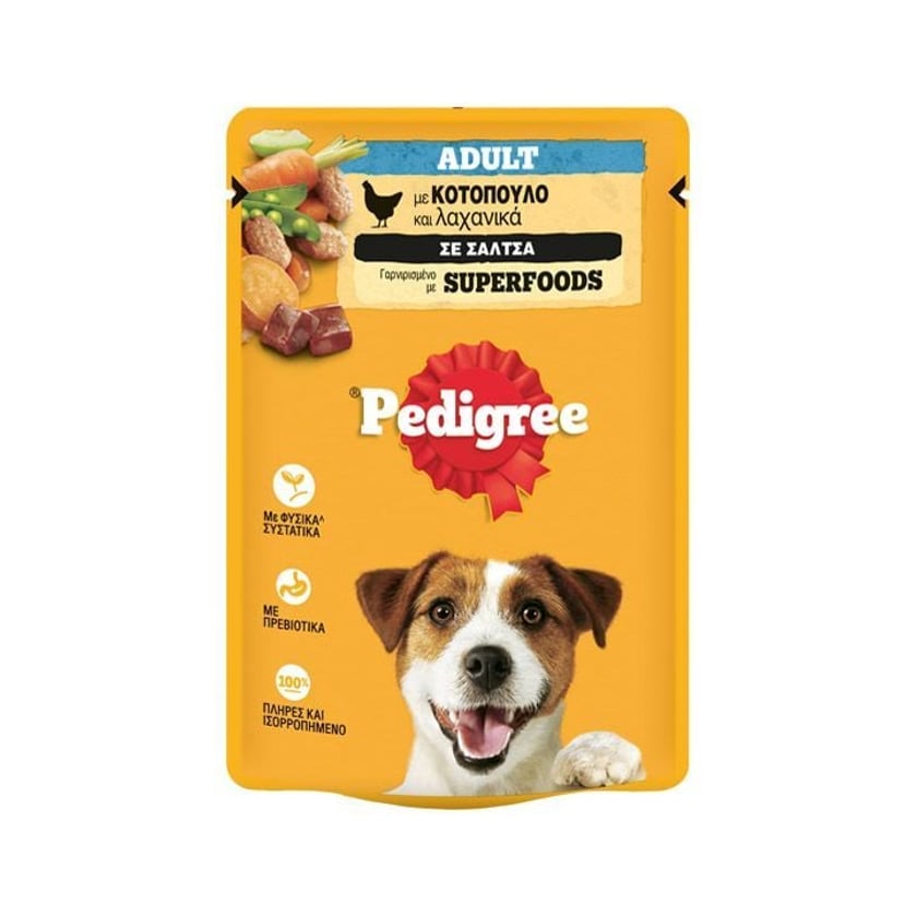 Pedigree Adult Υγρή Τροφή για Σκύλους Κοτόπουλο & Λαχανικά σε Σάλτσα 100g