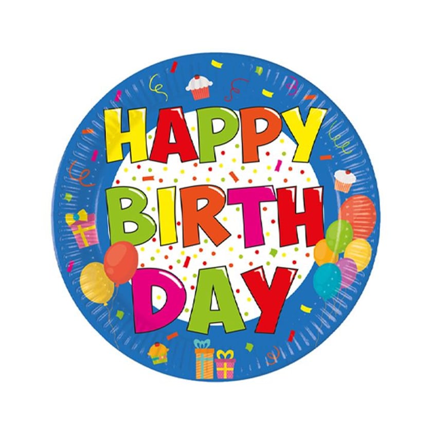 Kokliko Next Generation Πιάτα Μεσαία Happy Birthday FSC 20cm 8τεμ