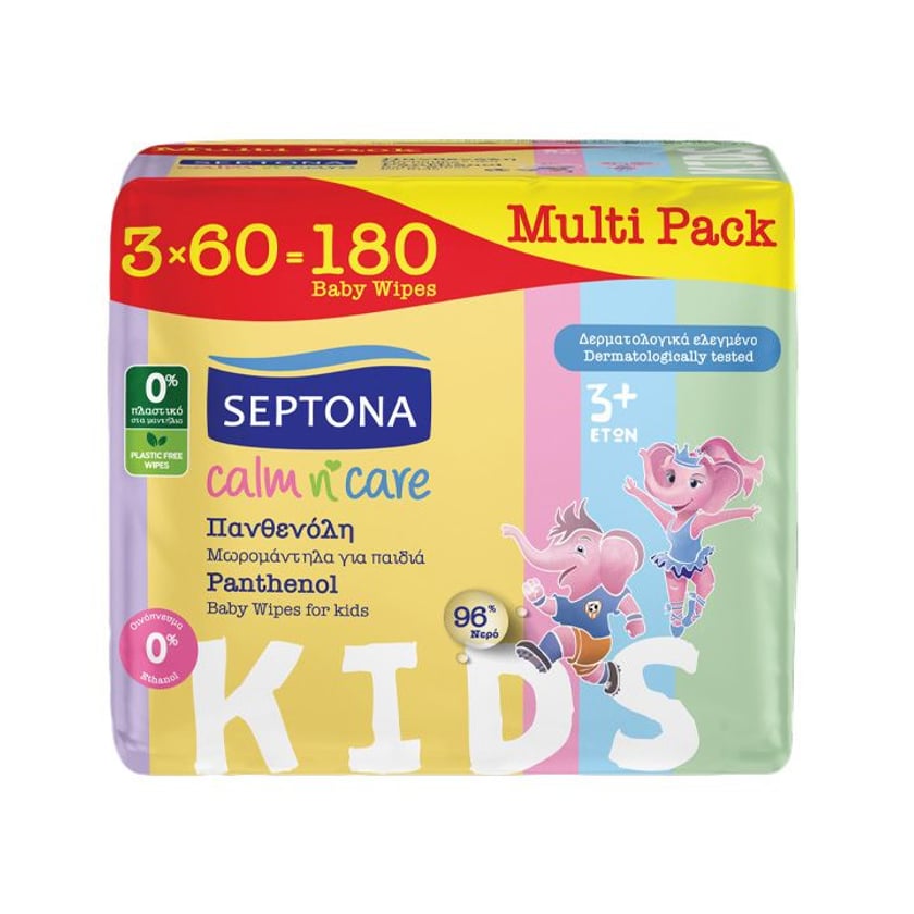 Septona Calm n` Care Kids Μωρομάντηλα Πανθενόλη 3x60τεμ