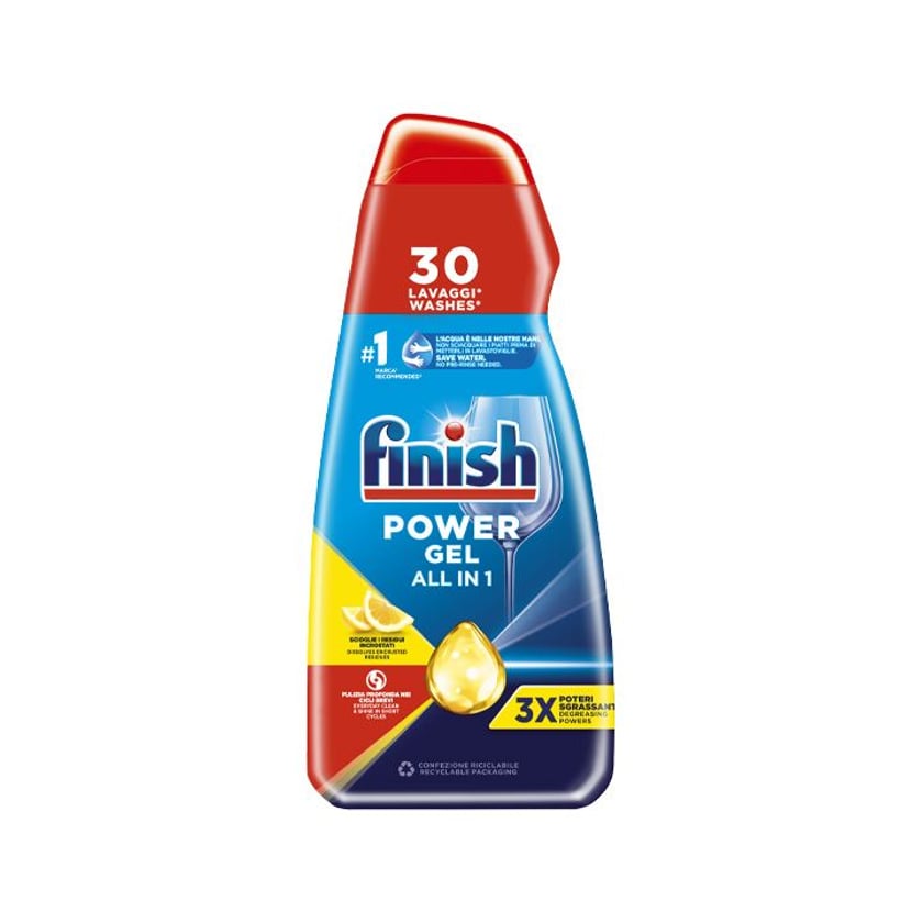 Finish All in One Τζελ Καθαρισμού Πιάτων Λεμόνι 600ml