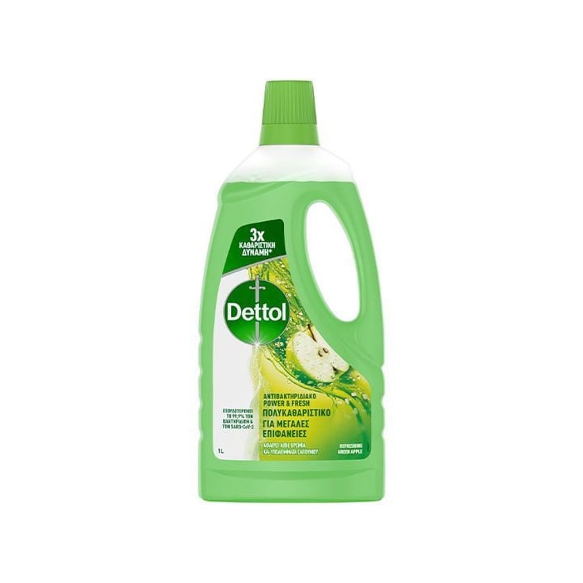 Dettol Power & Fresh Υγρό Αντιβακτηριδιακό Πολυκαθαριστικό Πράσινο Μήλο 1l