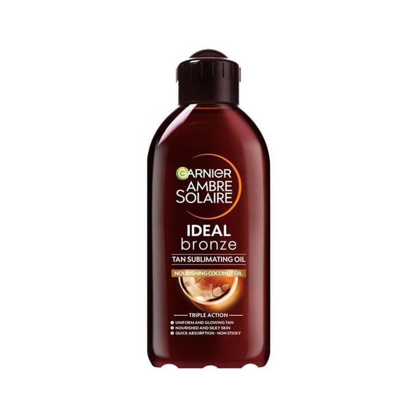 Garnier Ambre Solaire Ideal Bronze Λάδι για Χρυσαφένιο Μαύρισμα με Καρύδα 200ml