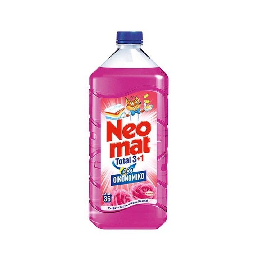 Neomat Υγρό Πλυντηρίου Ρούχων Eco Άγριο Τριαντάφυλλο 36μεζ
