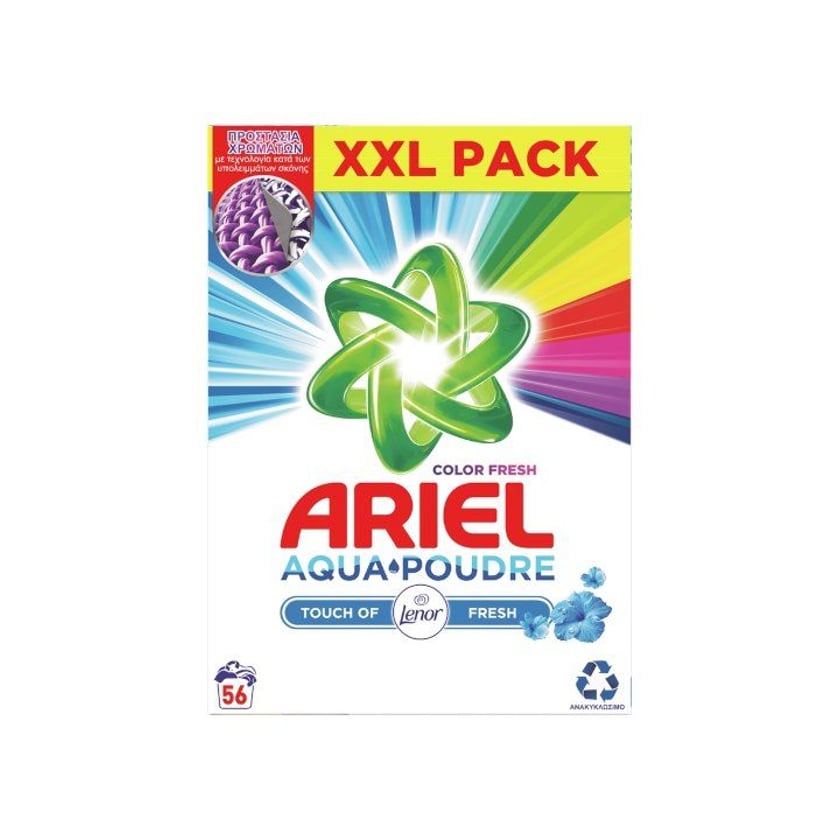 Ariel Touch of Lenor Απορρυπαντικό Σε Σκόνη 56 Πλύσεις
