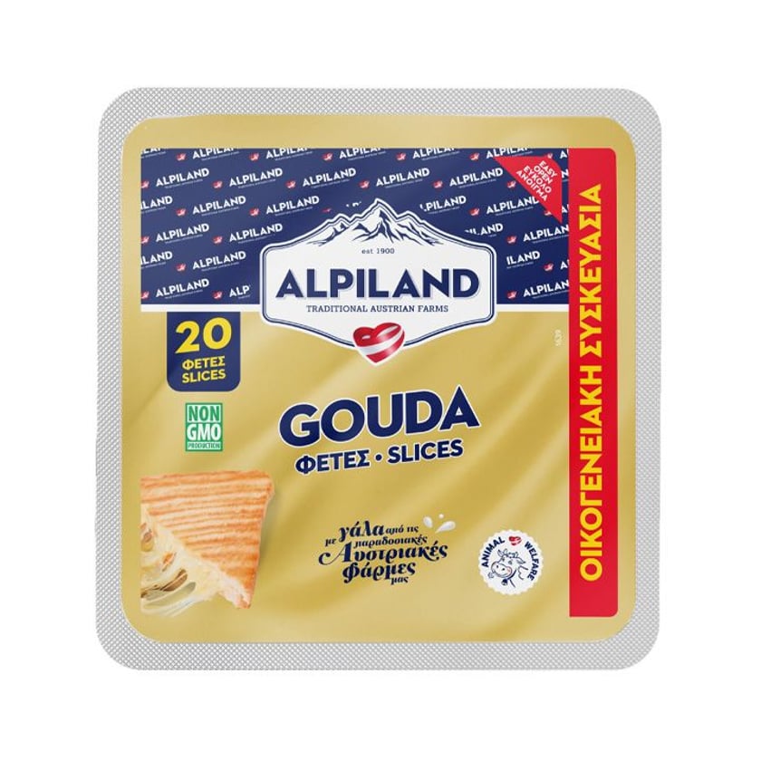 Alpiland Gouda σε Φέτες Οικογενειακή Συσκευασία 360g