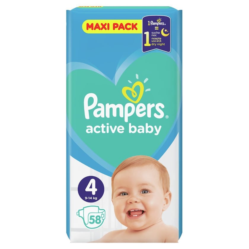 Pampers Active Baby Βρεφικές Πάνες Νo4 9-14kg 58τεμ