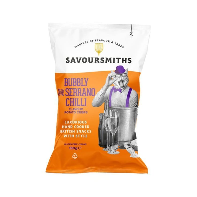 Savoursmiths Πατατάκια Αφρώδης Οίνος & Πιπεριά Serano 150g