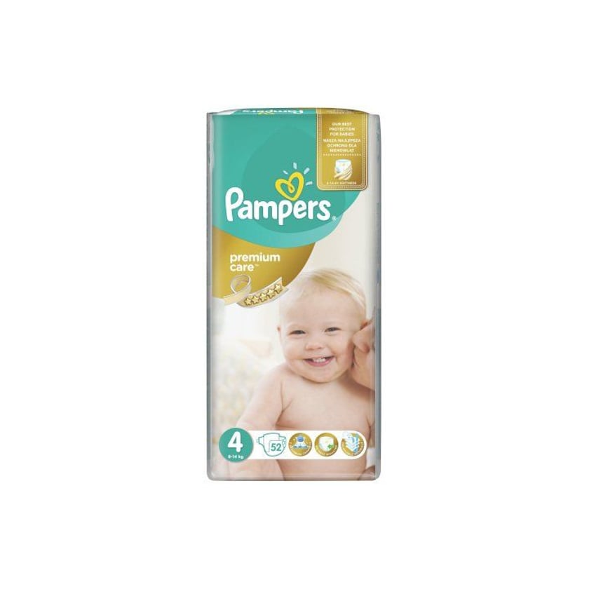 Pampers Premium Care Βρεφικές Πάνες Jumbo No4 Maxi 9-14kg 52τεμ
