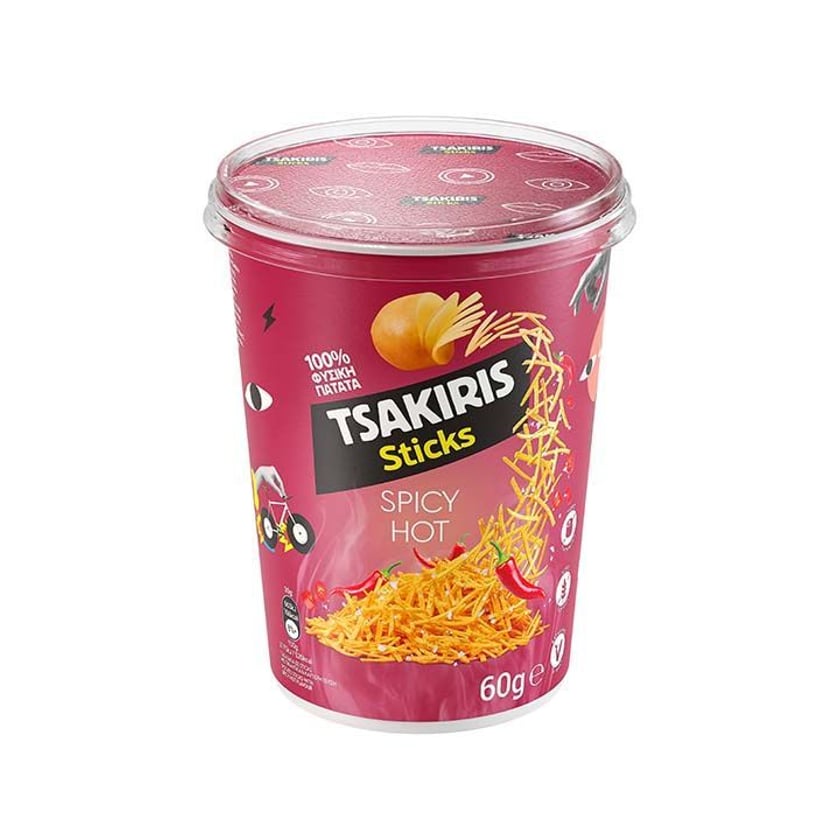 Tsakiris Sticks Πατατάκια Spicy Hot 60g
