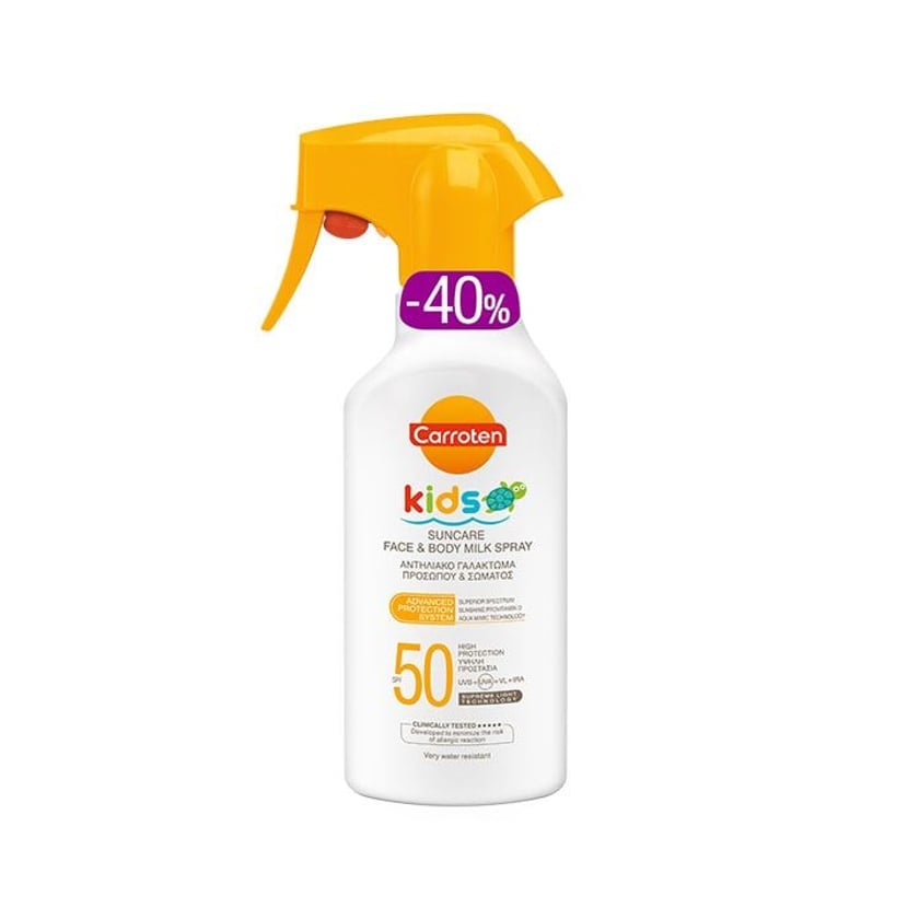Carroten Αντηλιακό Παιδικό Γαλάκτωμα Spray με Αντλία SPF50 270ml