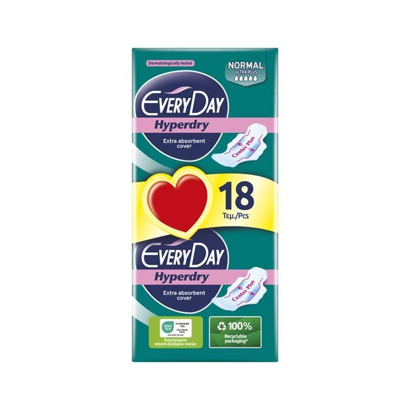 Everyday Hyperdry Σερβιέτες Normal Ultra Plus Value Pack 18τεμ