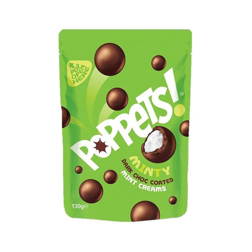 Poppets Μπάλες Μαύρης Σοκολάτας Μέντα 100g