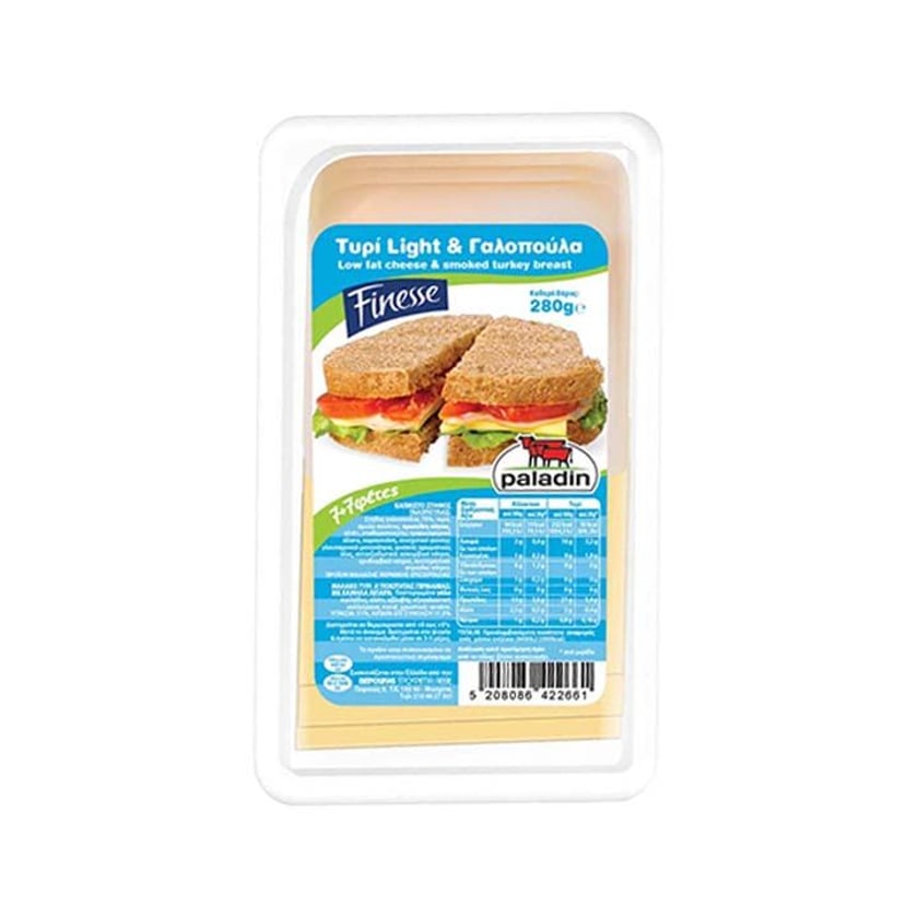 Paladin Finesse Τυρί Light & Γαλοπούλα Καπνιστή σε Φέτες 280g