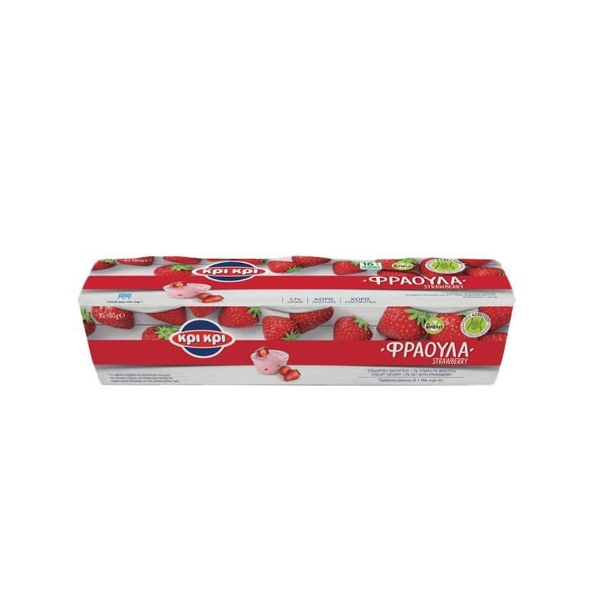Κρι Κρι Επιδόρπιο Γιαουρτιού Φράουλα 3x180g