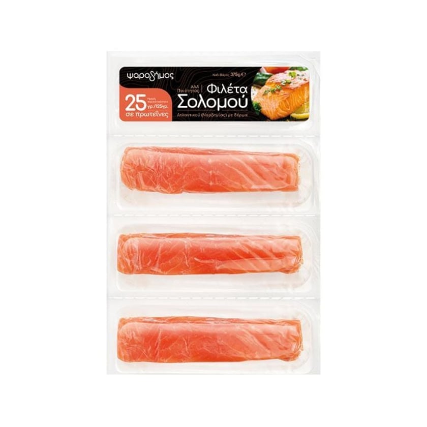 Ψαροδήμος Φιλέτα Σολομού με Δέρμα 375g