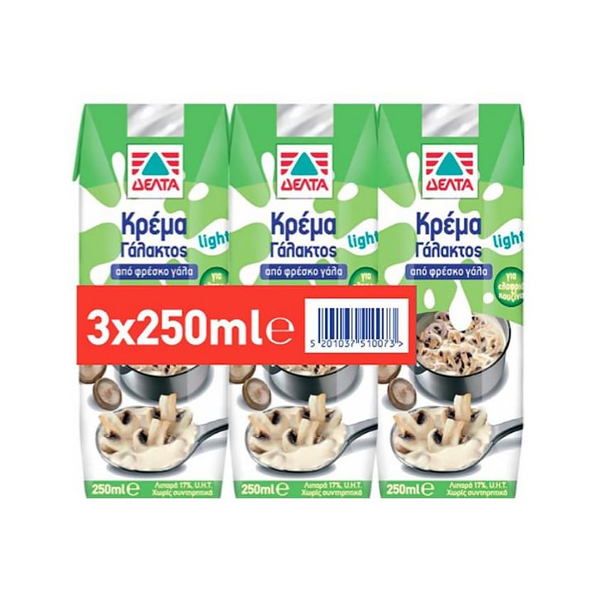 Δέλτα Κρέμα Γάλακτος 17% Λιπαρά 3x250ml