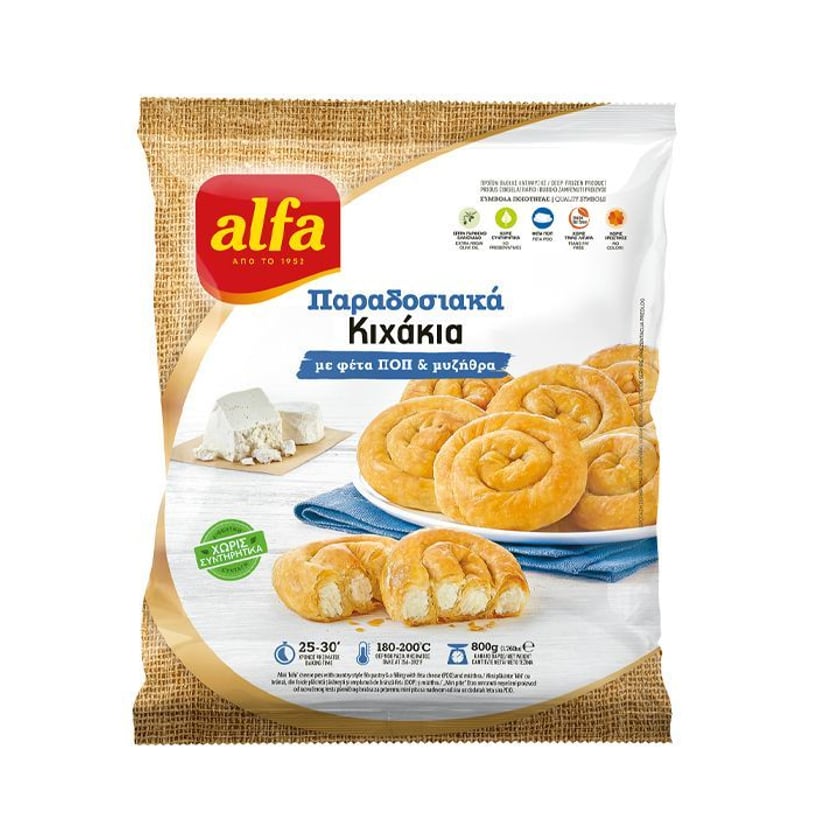 Alfa Κιχάκια Παραδοσιακά με Φέτα ΠΟΠ & Μυζήθρα 800g