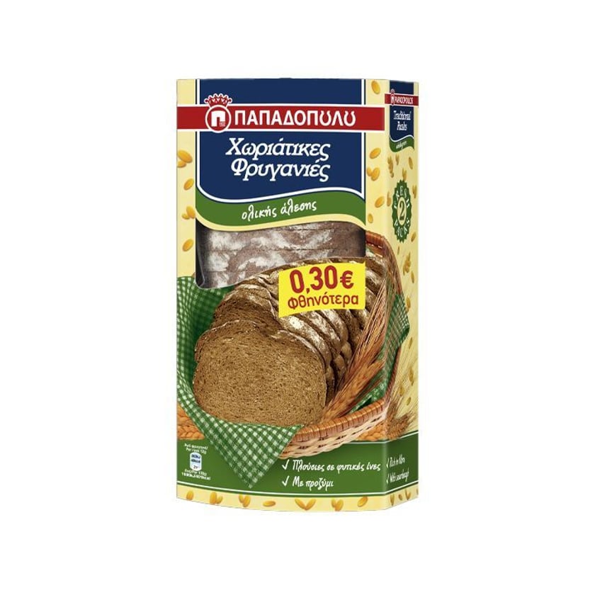 Papadopoulou Traditional Whole Grain Rusks 240g -0.30€