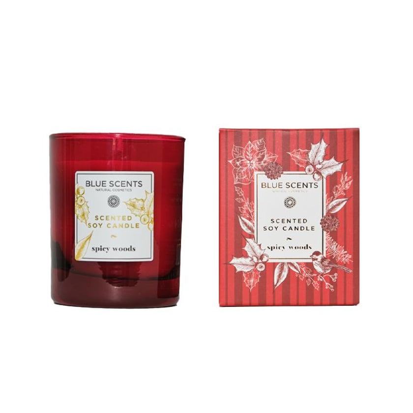 Blue Scents Αρωματικό Κερί Χώρου Sοy Candle Spicy Woods 145g