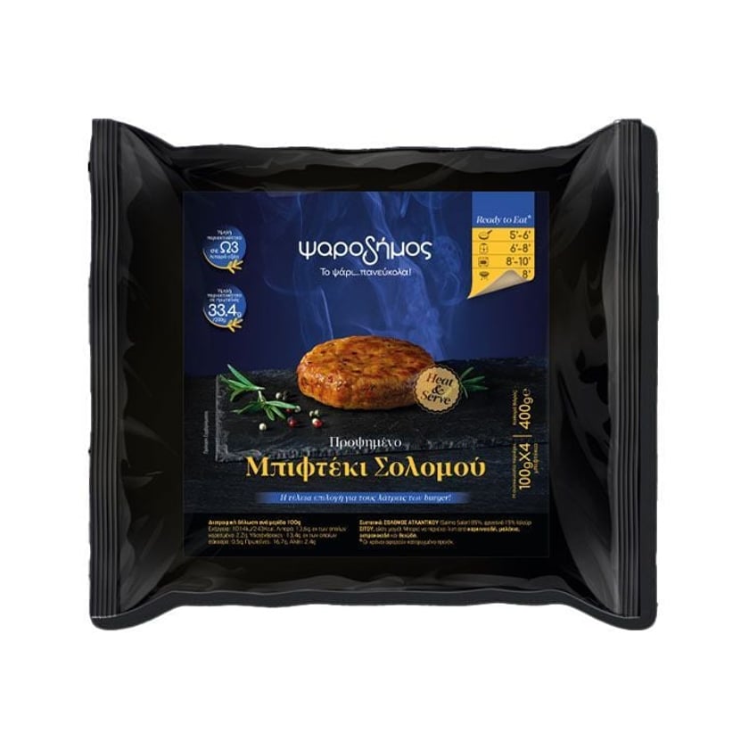 Ψαροδήμος Προψημένο Μπιφτέκι Σολομού 400g