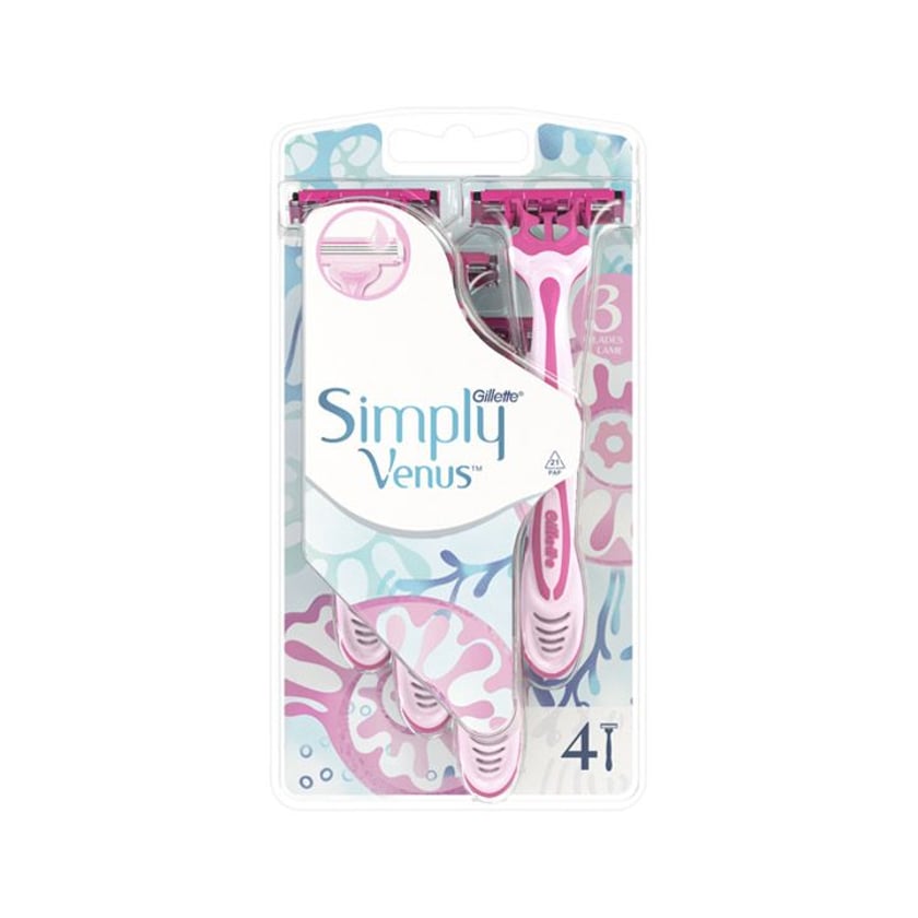 Gillette Simply Venus 3 Ξυραφάκια Μίας Χρήσης 4τεμ