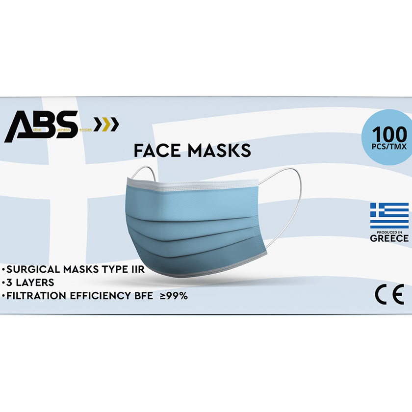 ABS Χειρουργικές Μάσκες Type IIR 100τεμ