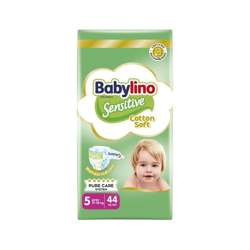 Babylino Sensitive Cotton Soft Βρεφικές Πάνες No5 11-16kg 44τεμ