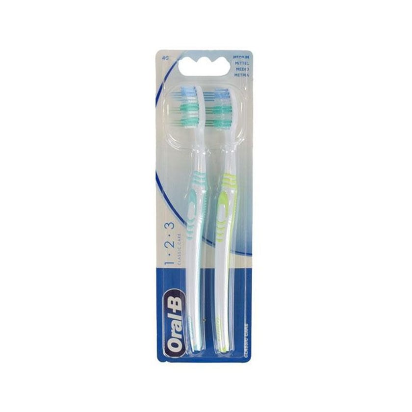 Oral-B Toothbrush 1.2.3 Classic Care Medium 2pcs 1+1