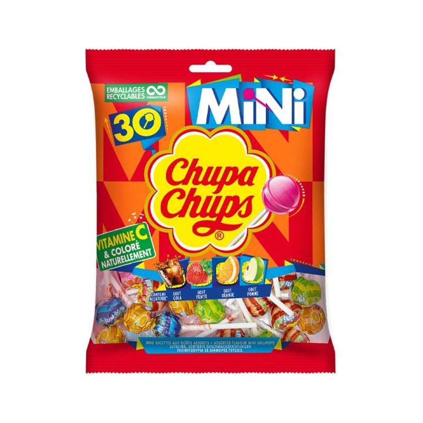 Chupa Chups Mini Γλειφιτζούρια The Best σε Σακουλάκι 180g