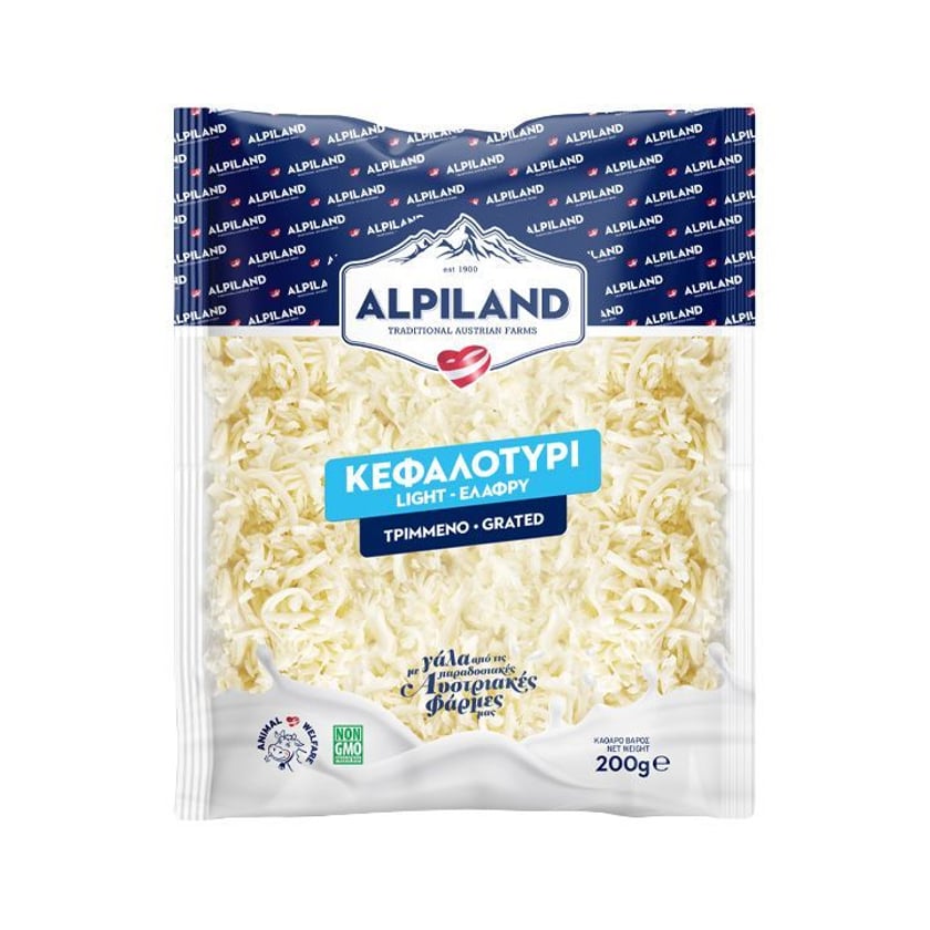 Alpiland Κεφαλοτύρι Light Τριμμένο 200g