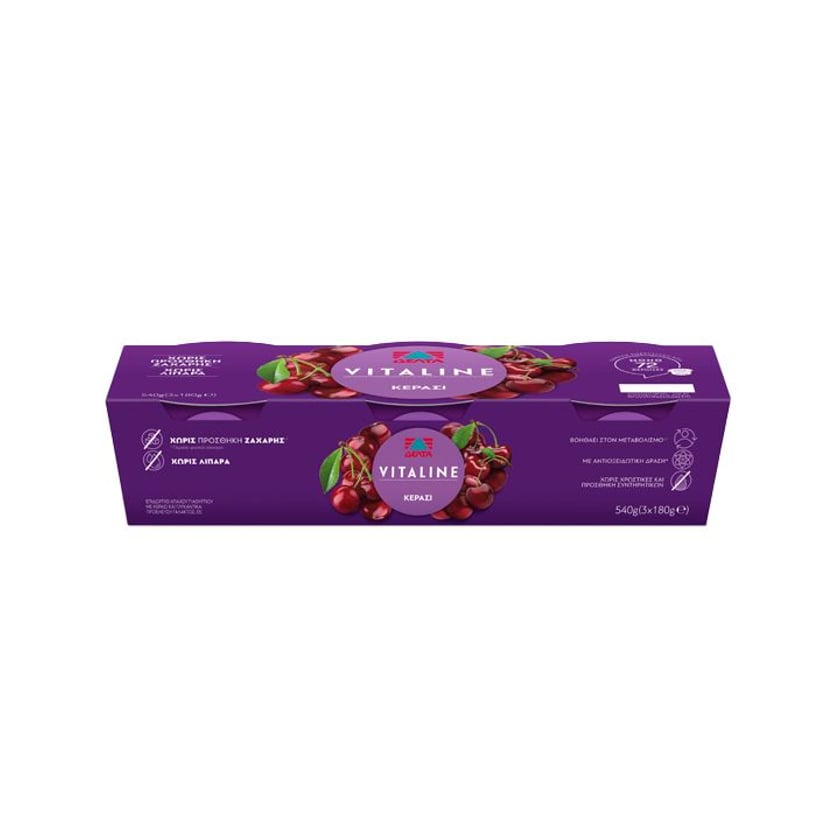 Δέλτα Vitaline Επιδόρπιο Γιαουρτιού Κεράσι 3x180g