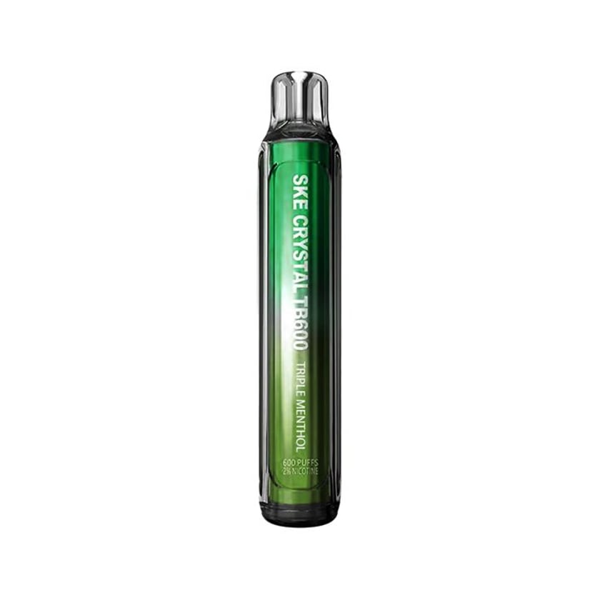 Crystal TB600 Ηλεκτρονικό Τσιγάρο μιας Χρήσης Triple Menthol 20mg 2ml 600 Puffs
