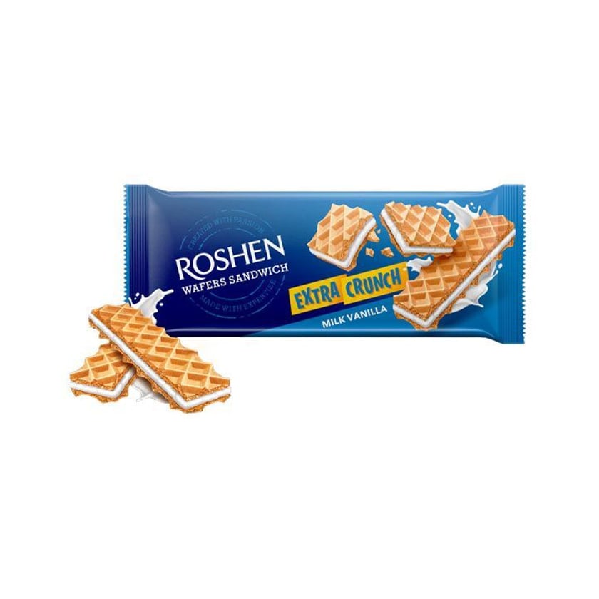 Roshen Τραγανή Γκοφρέτα με Κρέμα Βανίλια 142g