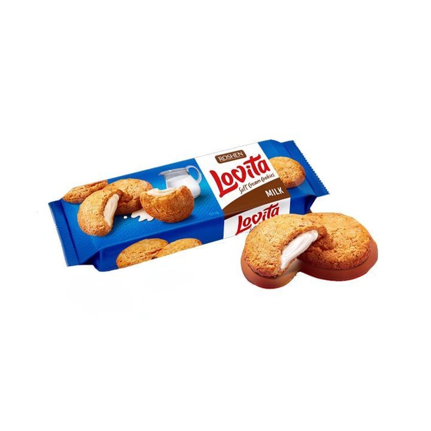 Roshen Lovita Μπισκότα Μαλακά με Γέμιση Γάλακτος 127g