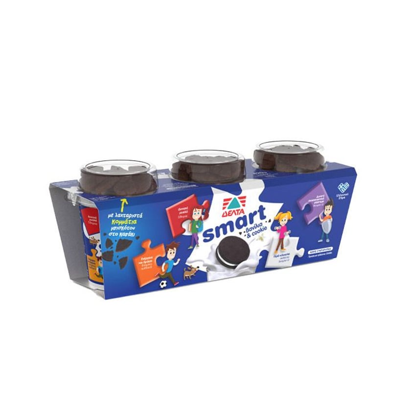 Δέλτα Smart Επιδόρπιο Γιαουρτιού Βανίλια & Cookie 3x140g