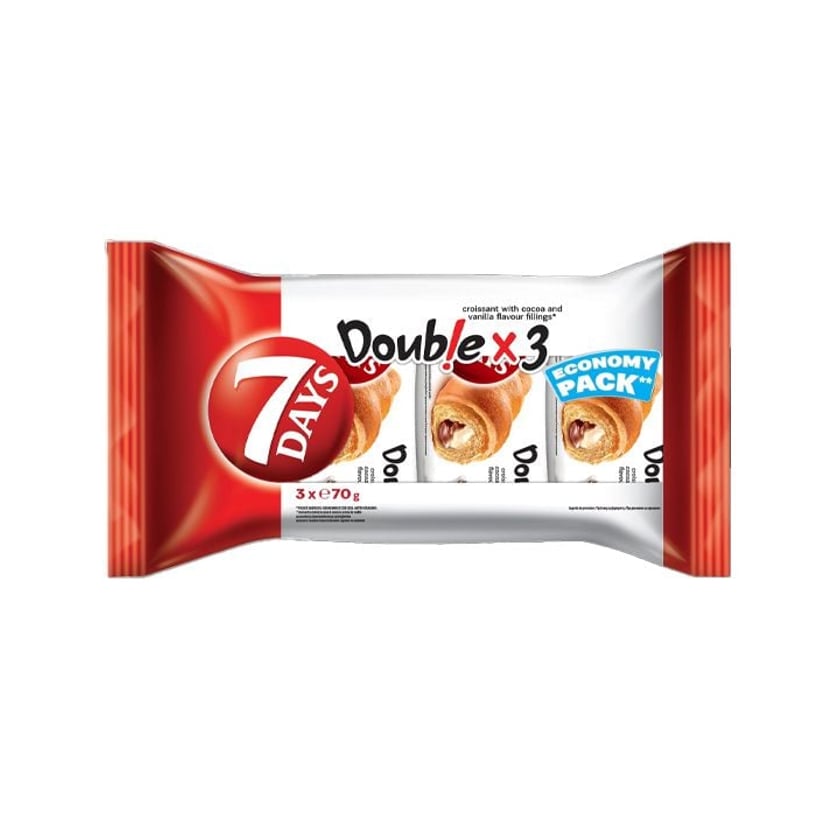 7Days Κρουασάν Double Κακάο & Βανίλια 3x70g