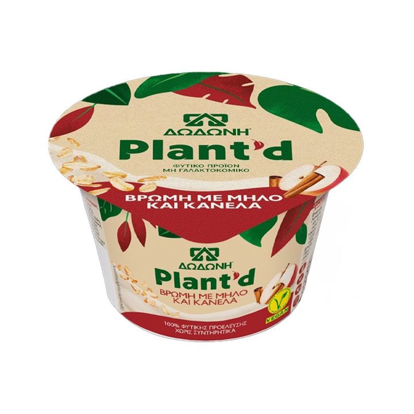 Δωδώνη Plant'd Φυτικό Επιδόρπιο Βρώμη με Μήλο & Κανέλα 150g