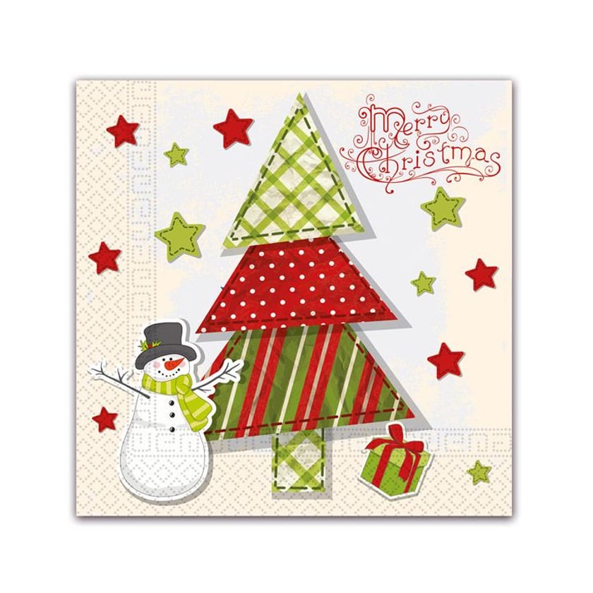 Decorata Xαρτοπετσέτες Quilted Xmas Tree 3 φύλλων 33x33cm 20τεμ