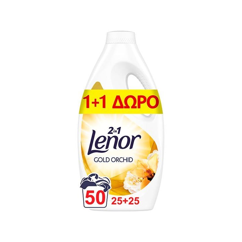Lenor Υγρό Απορρυπαντικό Πλυντηρίου Ρούχων Gold Orchid 25+25μεζ Δώρο