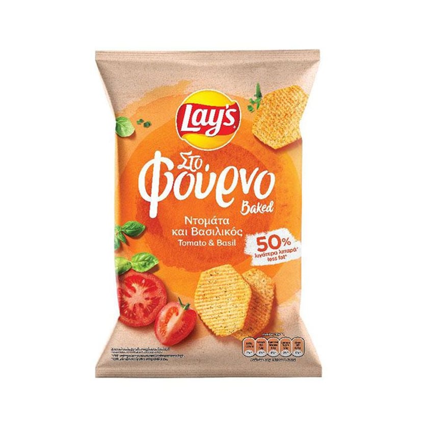 Lay`s Πατατάκια στο Φούρνο Nτομάτα & Βασιλικός 105g