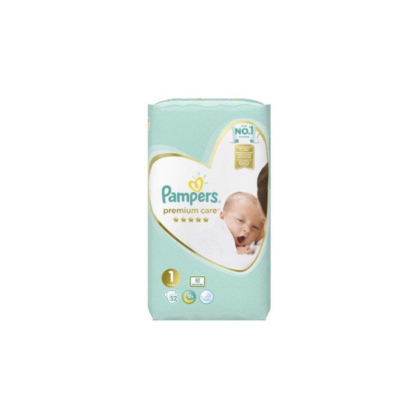 Pampers Premium Care Βρεφικές Πάνες για Νεογέννητα No1 2-5kg 52τεμ