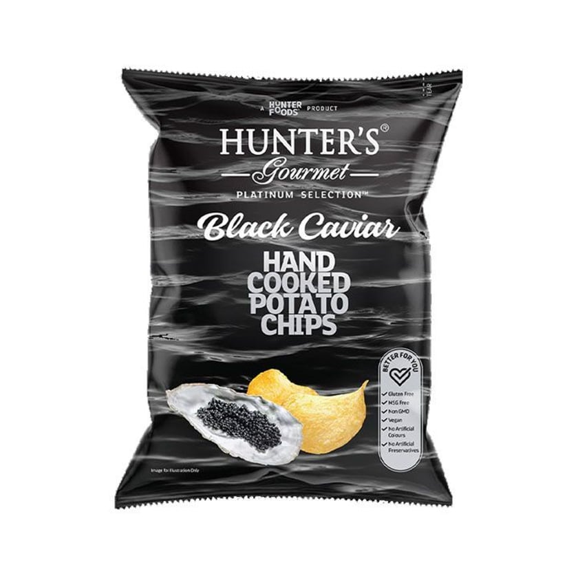 Hunter's Gourmet Πατατάκια Μαύρο Χαβιάρι 125g