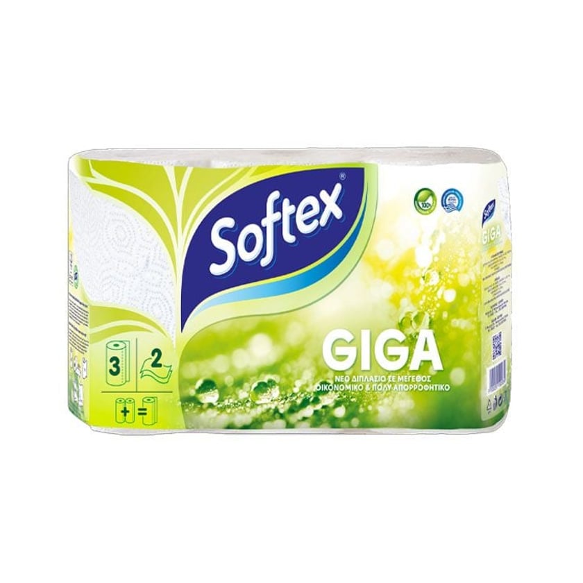 Softex Χαρτί Κουζίνας 2 Φύλλων Giga 3τεμ 3x181g