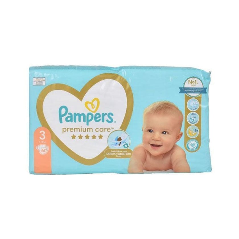 Pampers Premium Care Βρεφικές Πάνες Jumbo No3 6-10kg 60τεμ