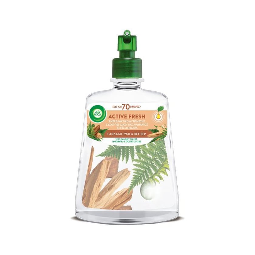 Airwick Active Fresh Ανταλλακτικό Αυτόματης Συσκευής Διάχυσης Αρώματος Σανδαλόξυλο & Βετιβέρ 228ml
