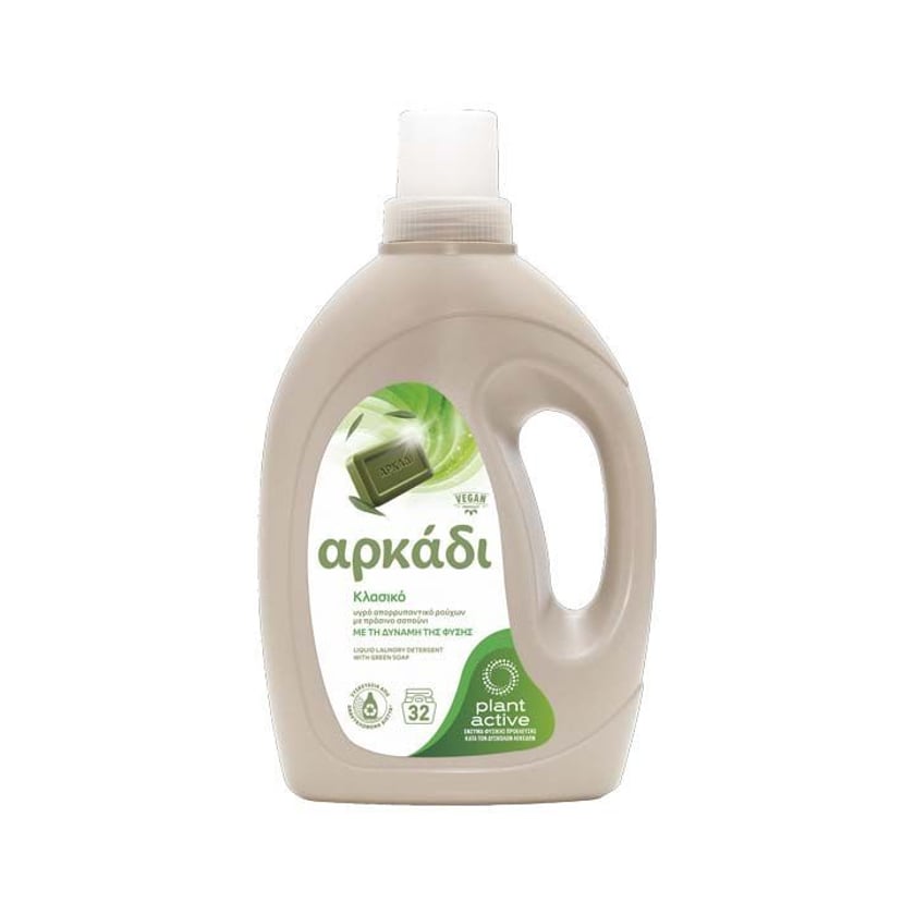 Arkadi Liquid Laundry Detergent Classic With Green Soap 32 Washes 1.45l