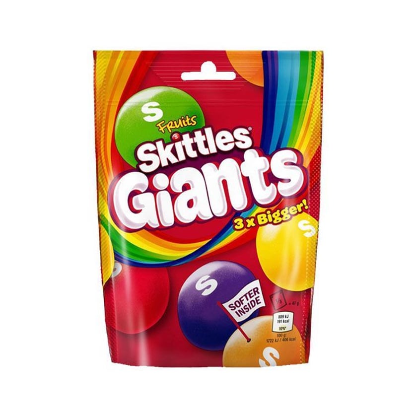 Skittles Giants Καραμέλες Fruits 132g