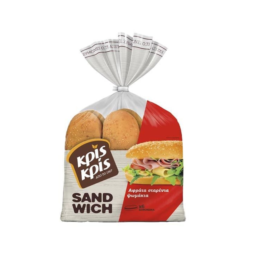 Κρις Κρις Αφράτα Σταρένια Ψωμάκια Sandwich 480g