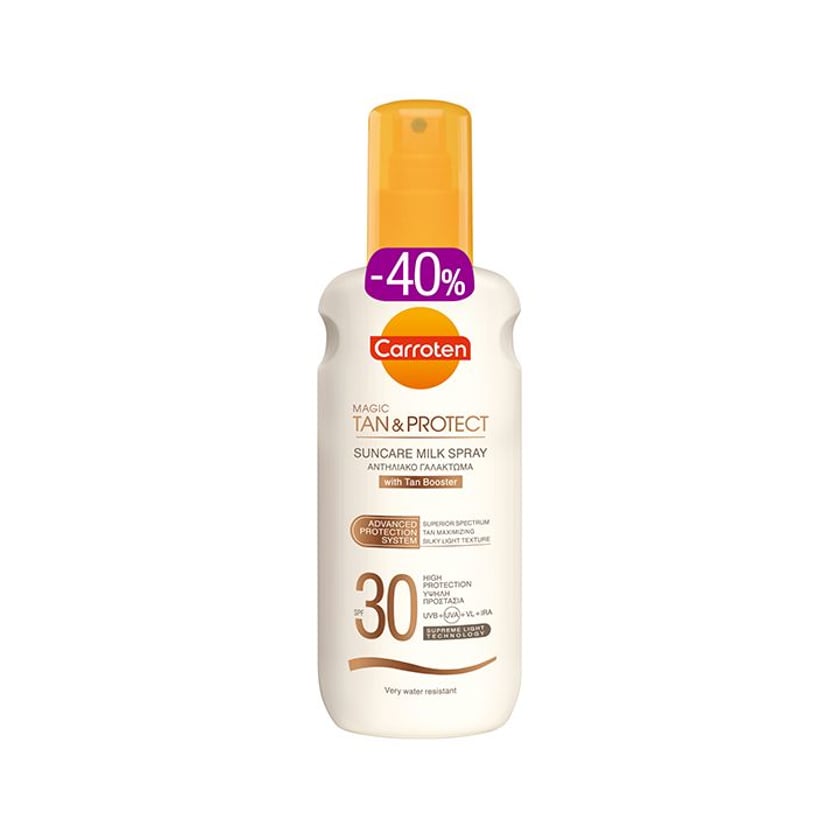 Carroten Αντηλιακό Γαλάκτωμα Spray Tan & Protect Milk SPF30 200ml
